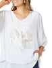 Gold Flower 2 in 1 Top-White/Gold