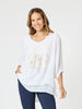 Gold Flower 2 in 1 Top-White/Gold