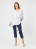Gold Flower 2 in 1 Top-White/Gold