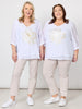 Gold Flower Layered Top - White/Gold