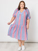 Bloom Stripe Dress - Indigo Pink