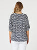 Diamonds Are Forever Print Top - Navy/White