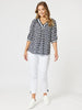 Diamonds Are Forever Print Top - Navy/White
