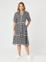 Diamonds are Forever Tier Dress - Black White