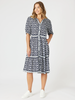 Diamonds are Forever Print Tier Dress - Navy/White