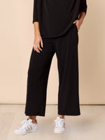 Travel Jersey Wide Leg Pant - Black