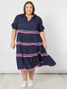 Ric Rac Tiered Dress - Navy
