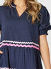 Ric Rac Dress - Navy threadz