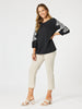Jackie Embroidered Tee - Black/White