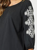 Jackie Embroidered Tee - Black/White