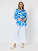 Poppies Floral Print Shirt - Aqua Multi