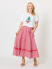 Candy Cane Stripe Print Skirt  - Red/White