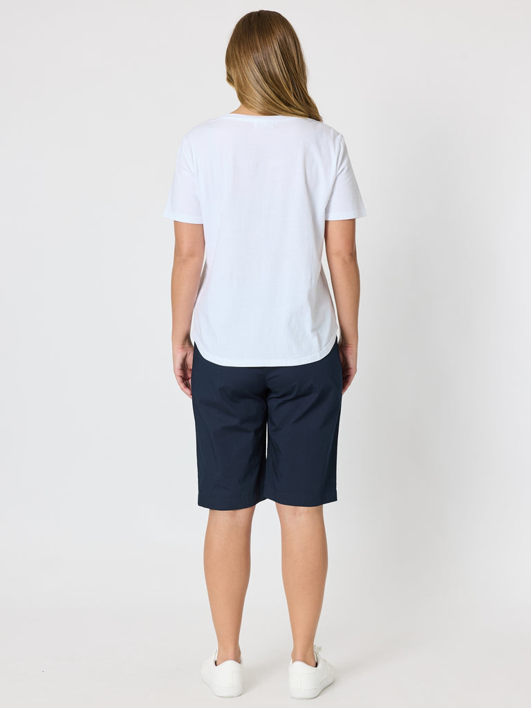 Christmas Silver Sequin Tee - White