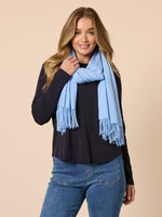 Cosy Fringe Scarf - Blue