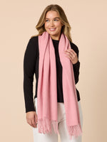 Cosy Fringe Scarf - Pink