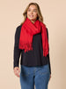 Cosy Fringe Scarf - Red