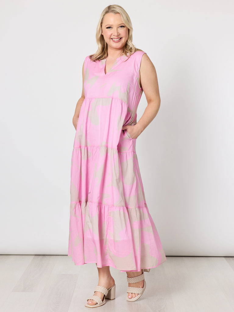 Sienna Dress - Pink Stone