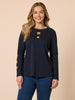 Hearts Square Tee - Navy