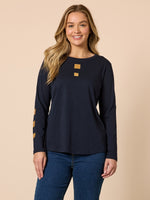 Hearts Square Tee - Navy