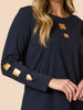 Hearts Square Tee - Navy