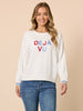 Deja Vu Embroidered Sweatshirt - Ivory
