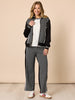 Empire Spliced Jacket - Black Ivory