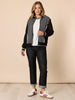 Empire Spliced Jacket - Black Ivory