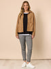 Chic Check Print Crushed Pant - Natural