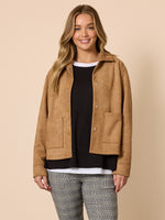 Downtown Faux Suede Jacket - Caramel