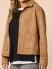 Downtown Faux Suede Jacket - Caramel
