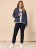 Downtown Faux Suede Jacket - Indigo