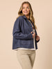 Downtown Faux Suede Jacket - Indigo