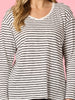 City Stripe Long Sleeve Tee - Black Ivory