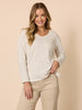 City Stripe Long Sleeve Tee - Natural Ivory