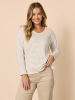 City Stripe Long Sleeve Tee - Natural Ivory