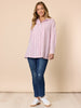 Off the Cuff Stripe Print Shirt - Red/ White