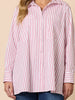 Off the Cuff Stripe Print Shirt - Red/ White