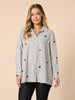 Aspen Heart Stripe Print Shirt - Black/White
