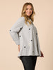 Aspen Heart Stripe Print Shirt - Black/White
