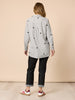 Aspen Heart Stripe Print Shirt - Black/White
