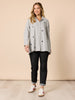 Aspen Heart Stripe Print Shirt - Black/White