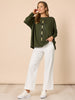 Elise Spot Print Top - Khaki