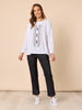 Elise Spot Print Top - White