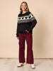 Aspen Hearts Knit - Black Ivory