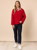 Rouge Contrast Stitch Knit - Red