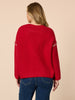 Rouge Contrast Stitch Knit - Red