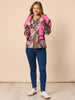 Bouquet Print Shirt-Chocolate Multi