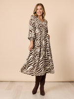 Metropolitan Animal Print Dress - Natural Multi