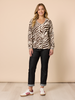 Metropolitan Animal Print Top - Natural Multi