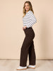 Maddy Pull on Wide Leg Jean - Chocolate
